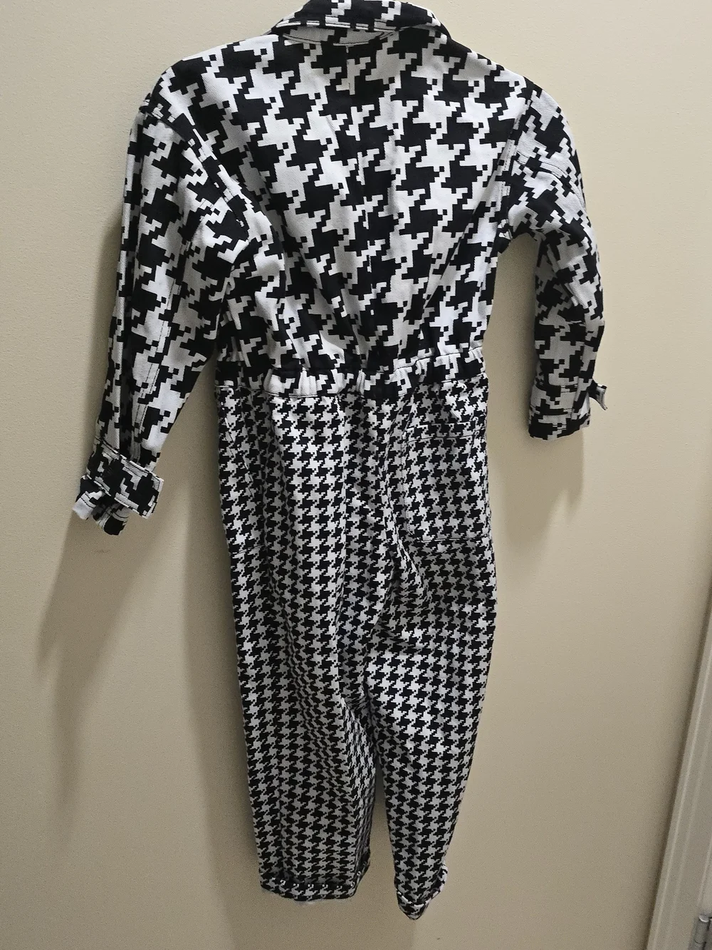 Adidas x Ivy Park Kids' Unisex Black & White Houndstooth Print Jumpsuit Sz-7-8Y